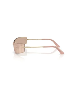 Rectangle PALE GOLD PINK MIRROR Sunglasses