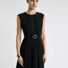 RECYCLED CREPE SCULPTED MIDI DRESS