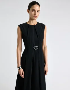 RECYCLED CREPE SCULPTED MIDI DRESS