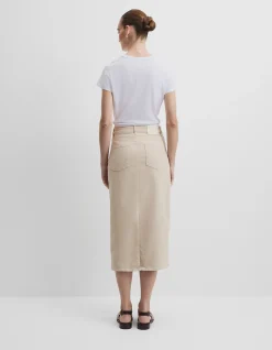 Recycled Cotton Denim Midi Skirt