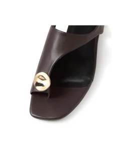 Reexi Gold Disc Toe Loop Leather Sandals