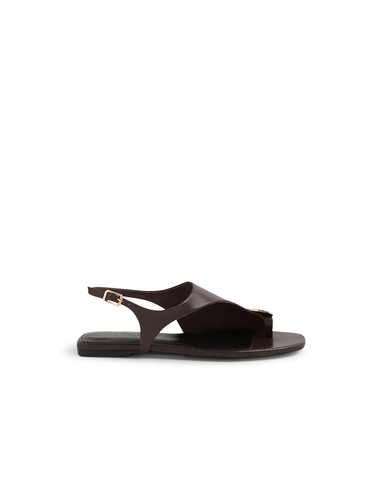 Reexi Gold Disc Toe Loop Leather Sandals