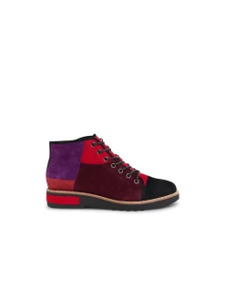 Regine Bold Colour Block Lace Up Boots
