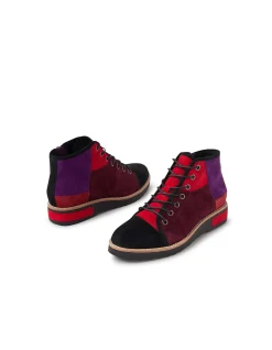 Regine Bold Colour Block Lace Up Boots