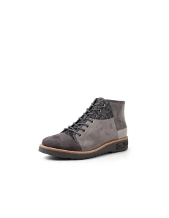 Regine Leopard Panel Lace Up Boots