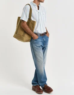Regular Fit Striped Cotton Linen Short Sleeve Shirt