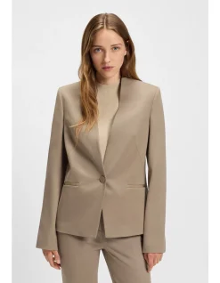 Regular-fit blazer with hardware button