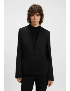 Regular-fit blazer with hardware button