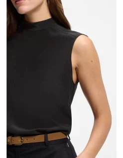 Regular-fit blouse in sandwashed silk