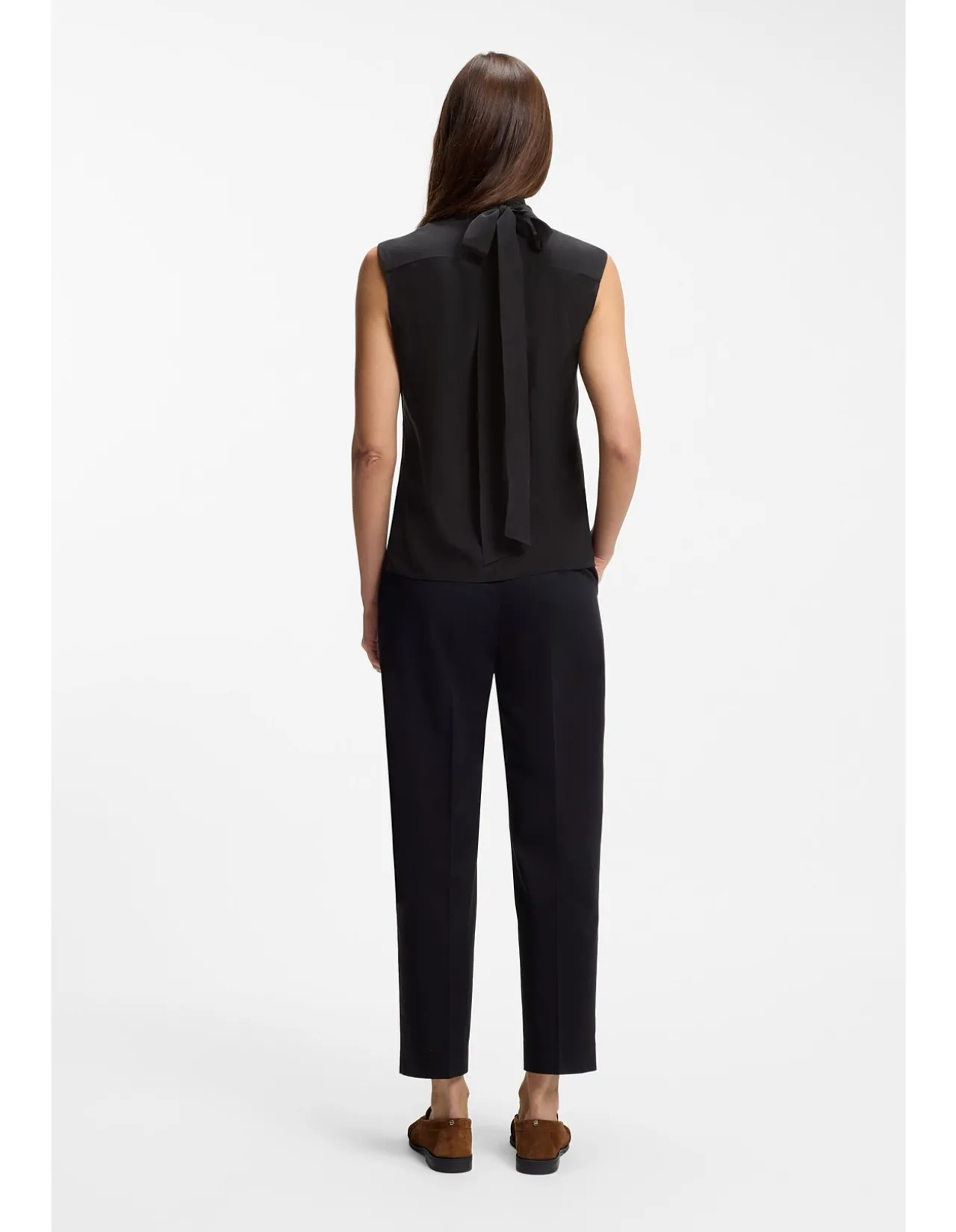 Regular-fit blouse in sandwashed silk