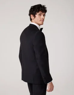 Regular Fit Detachable Shawl Collar Tuxedo Black