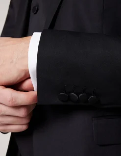 Regular Fit Detachable Shawl Collar Tuxedo Black