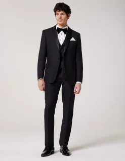 Regular Fit Detachable Shawl Collar Tuxedo Black