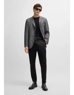 Regular-Fit Herringbone Wool Blend Jacket