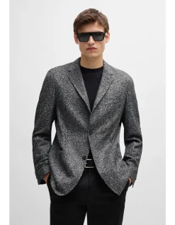 Regular-Fit Herringbone Wool Blend Jacket