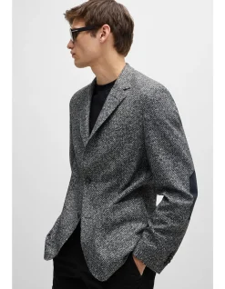 Regular-Fit Herringbone Wool Blend Jacket