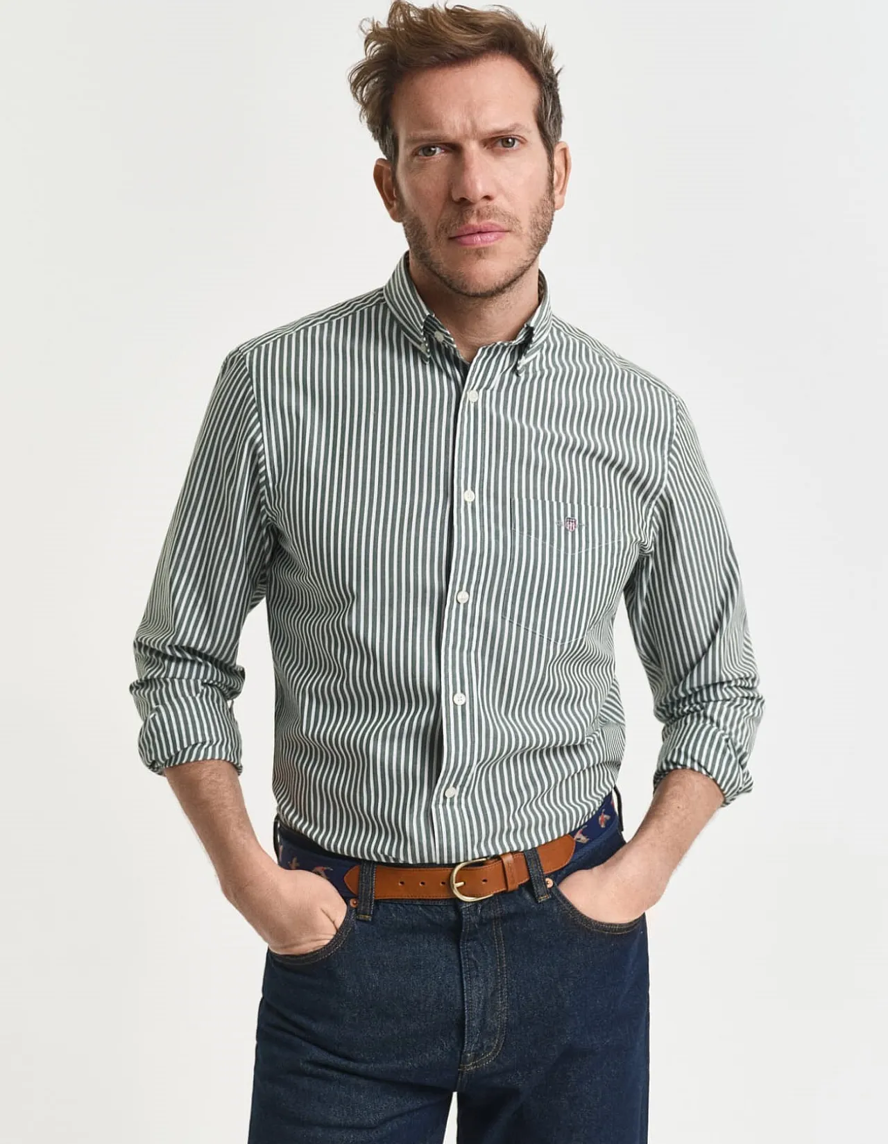 Regular Fit Striped Poplin Shirt