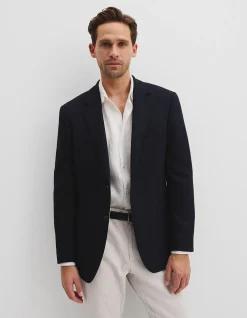 Regular Textured Wool Stretch Blazer