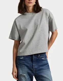RELAXED CROP FIT COTTON JERSEY TEE