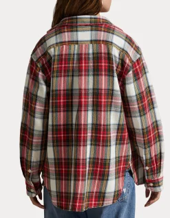 RELAXED FIT PLAID COTTON TWILL SHIRT