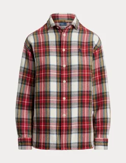 RELAXED FIT PLAID COTTON TWILL SHIRT