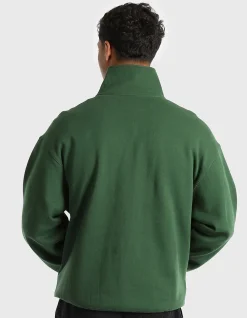 RELAXED FIT CHEST EMBROIDERED 1/4 ZIP FLEECE
