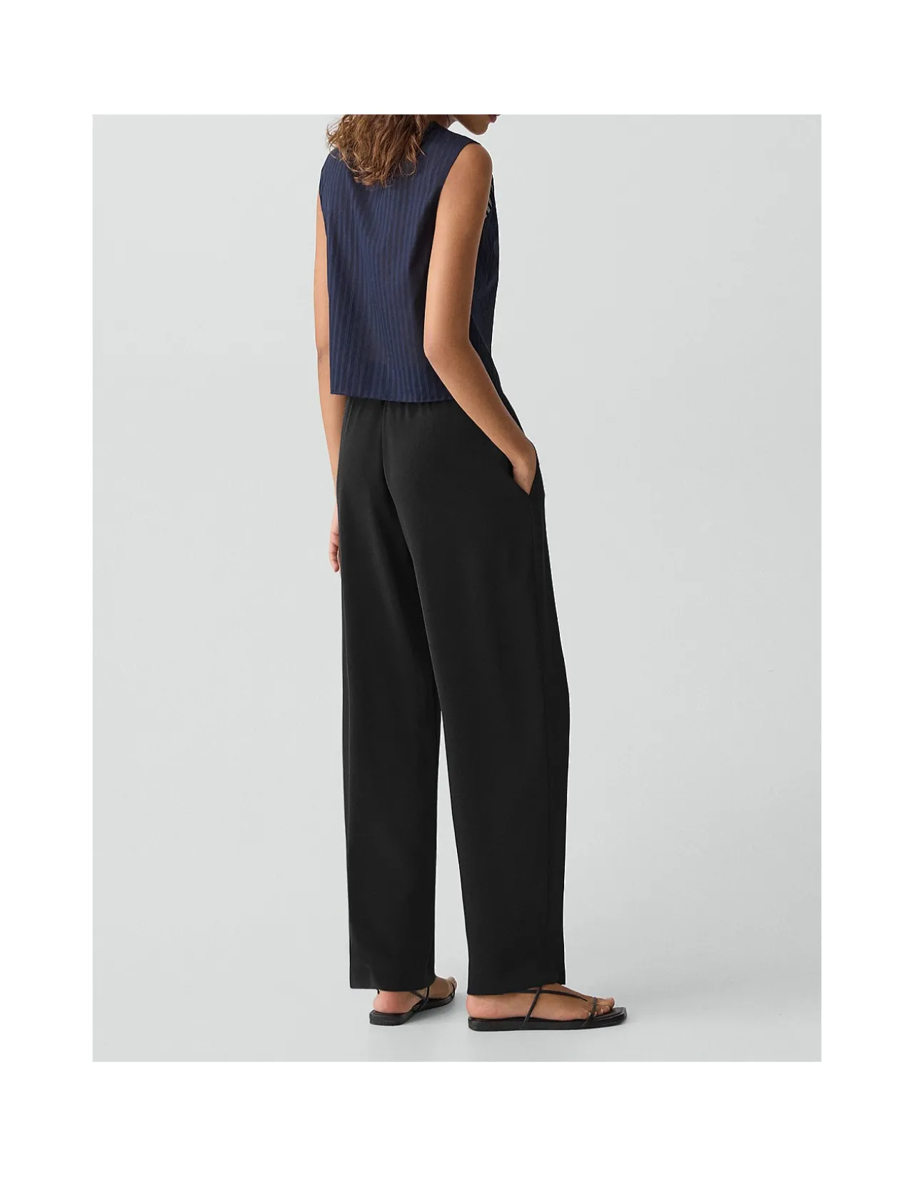 Relaxed Pull-On Pant in Satin Crepe