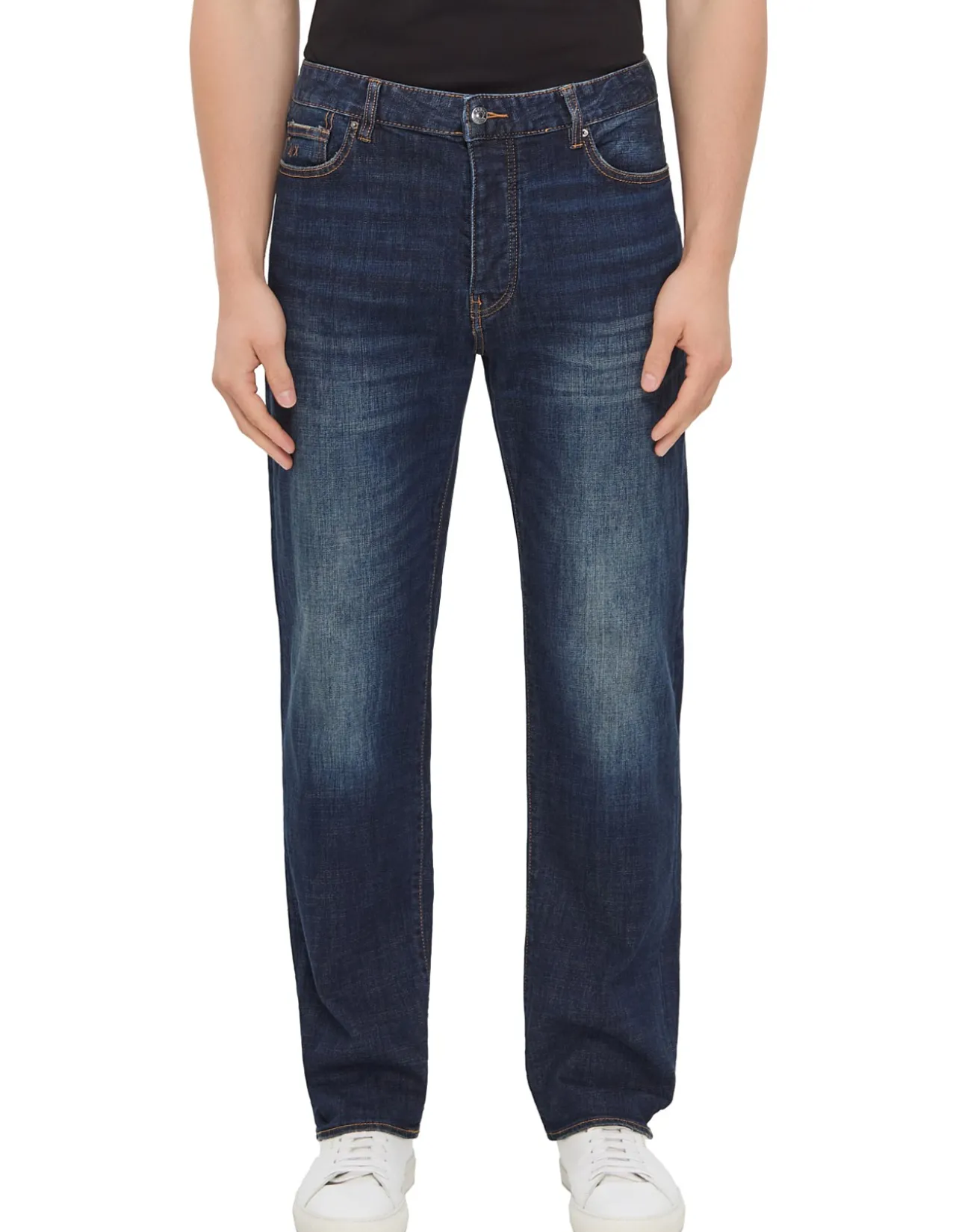 Relaxed Straight Mid Blue Denim Jeans