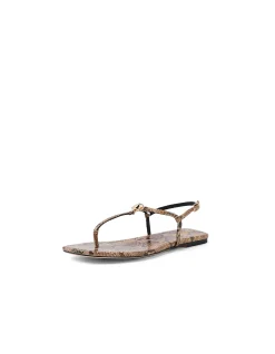Remee Square Toe Leather Thong Sandals
