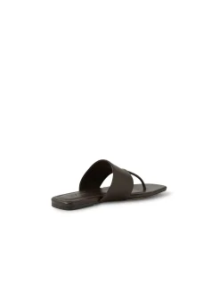 Rensy Wide Strap Leather Thong Sandals