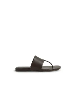 Rensy Wide Strap Leather Thong Sandals