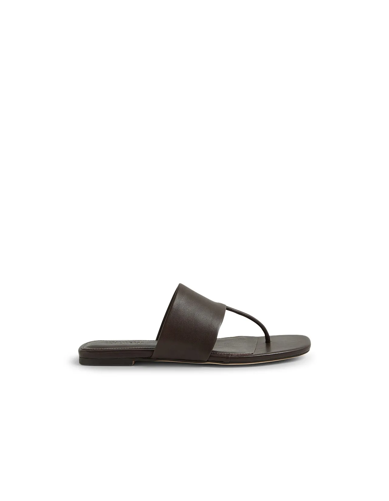 Rensy Wide Strap Leather Thong Sandals