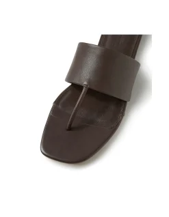 Rensy Wide Strap Leather Thong Sandals