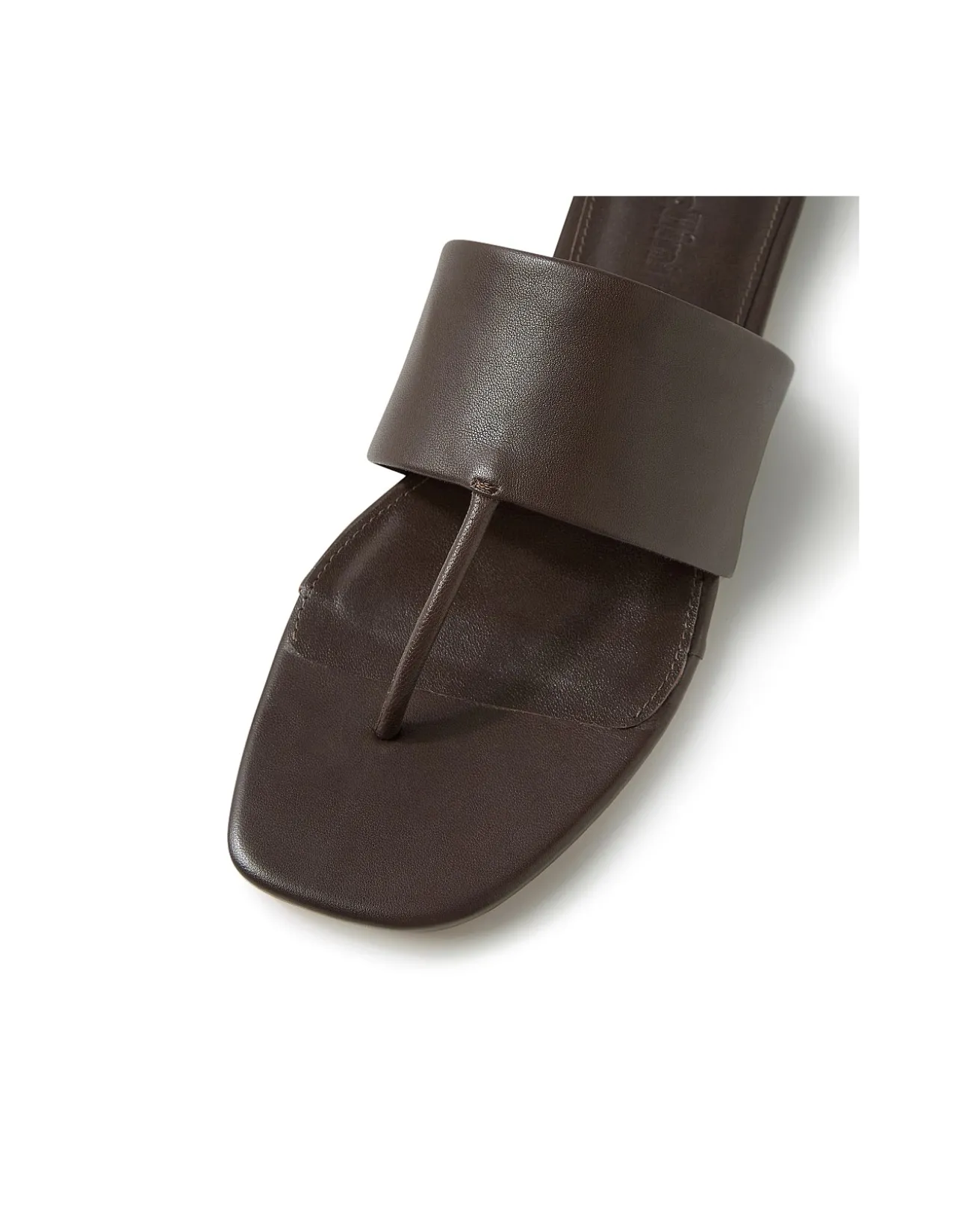 Rensy Wide Strap Leather Thong Sandals
