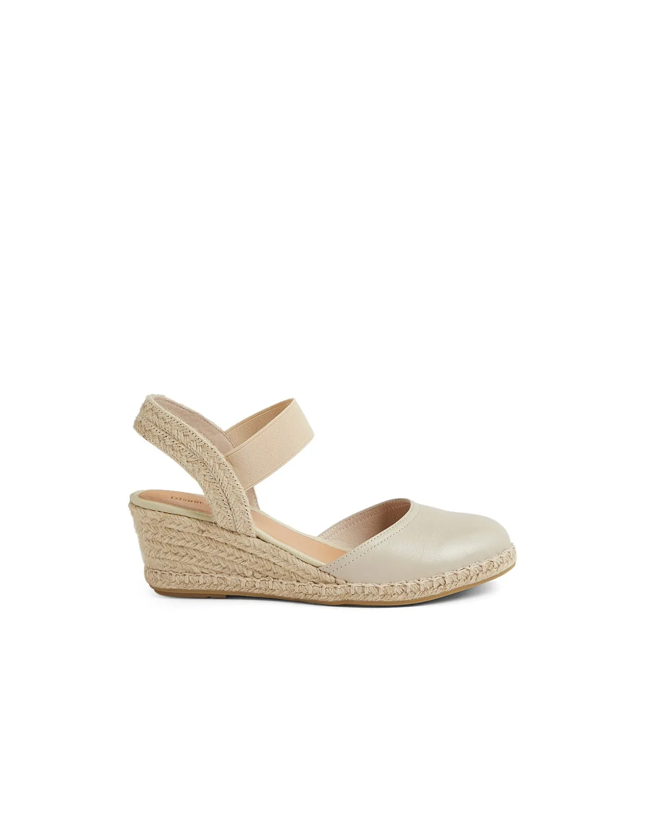 Rhainy Elastic Strap Leather Wedge Espadrilles