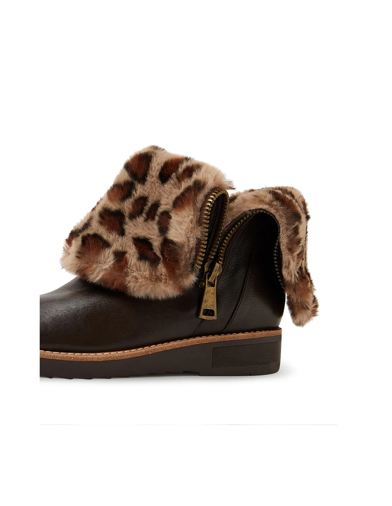 Rhemy Leopard Fur Lined Leather Boots