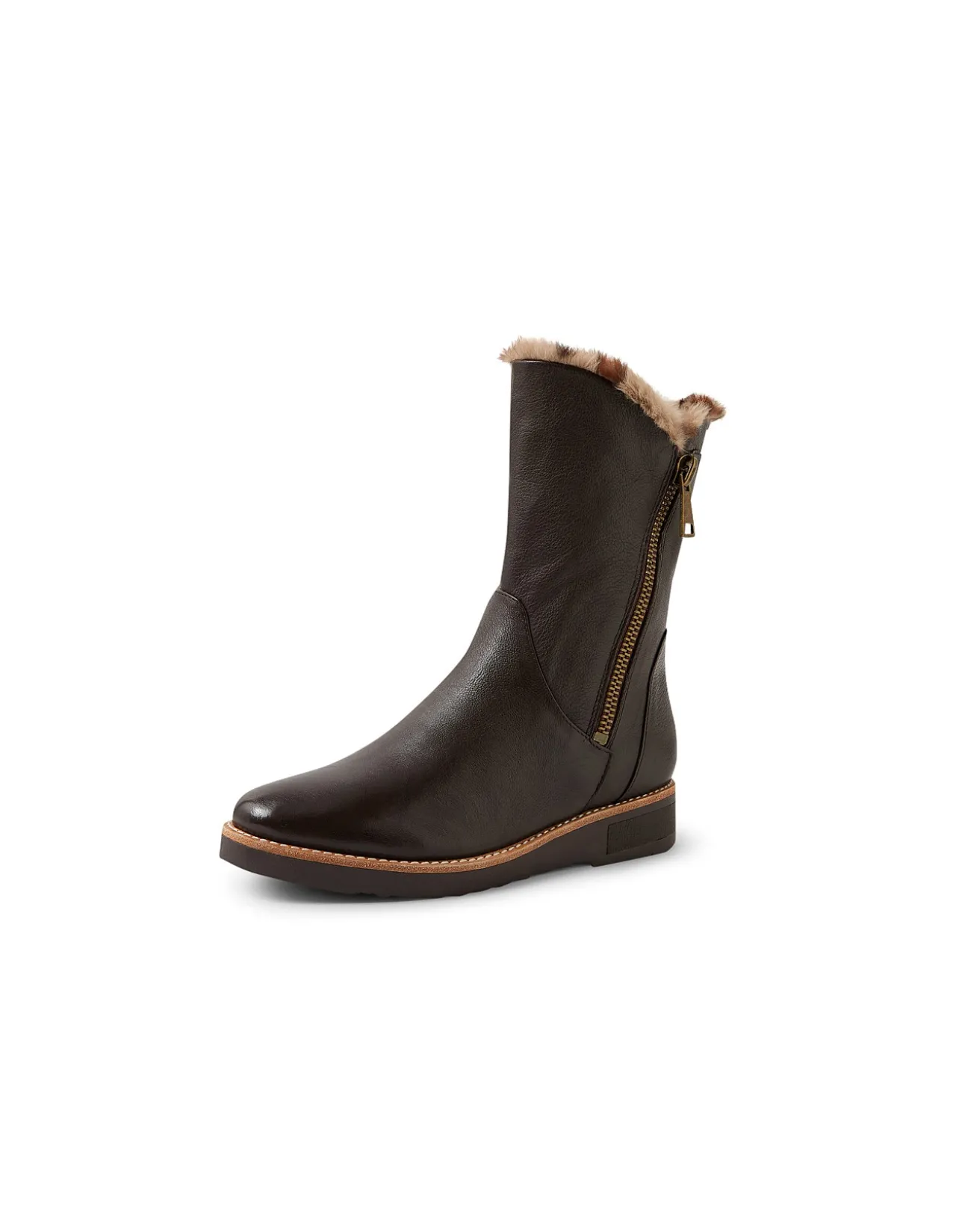 Rhemy Leopard Fur Lined Leather Boots