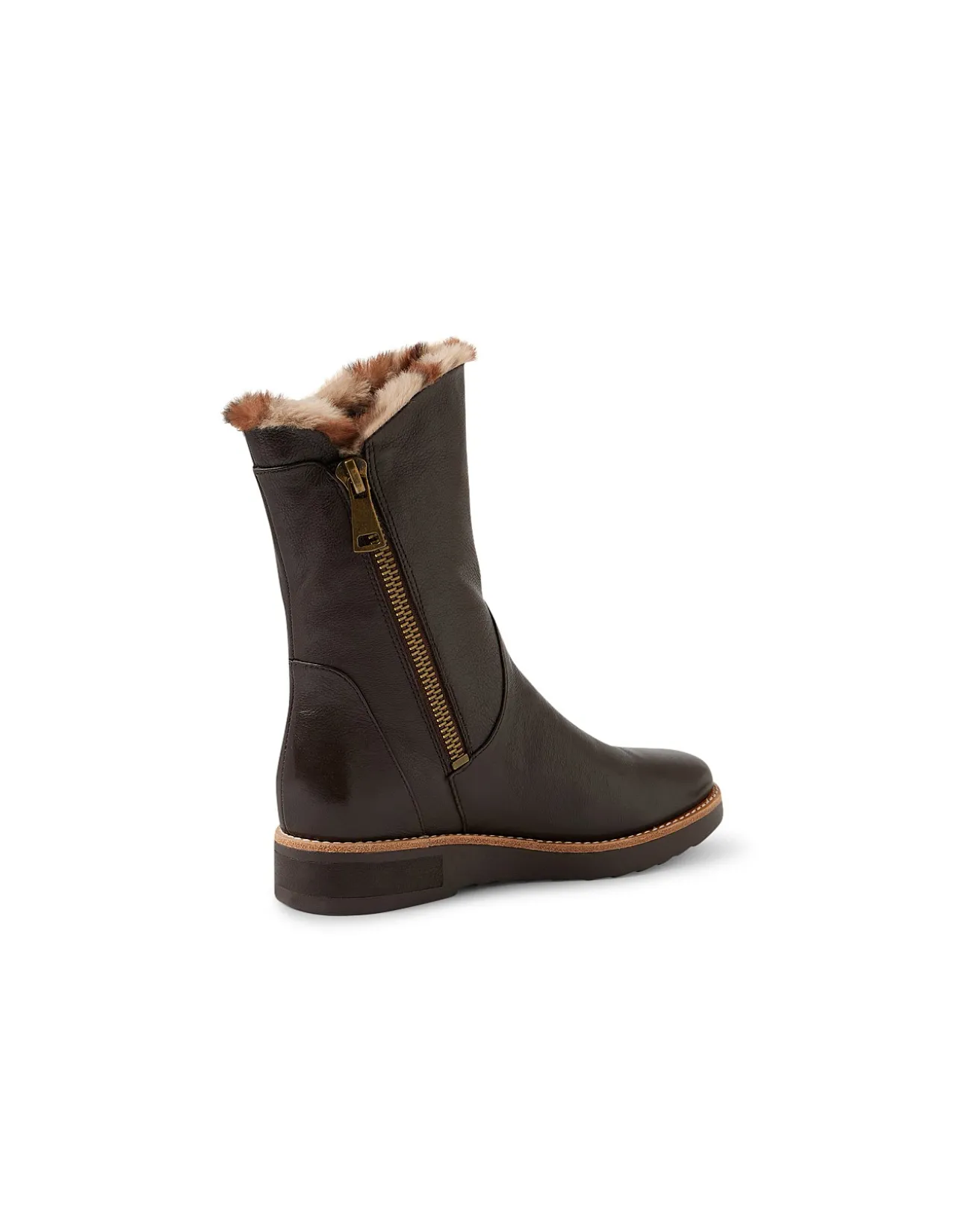 Rhemy Leopard Fur Lined Leather Boots