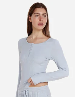 RIBBED LONG SLEEVE HENLEY