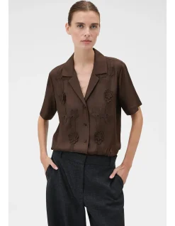 Ribbon Trim Camp Shirt