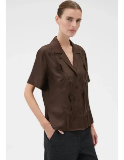 Ribbon Trim Camp Shirt