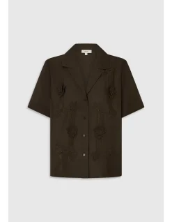 Ribbon Trim Camp Shirt