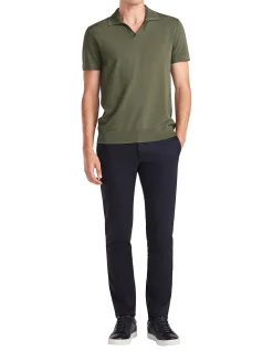 Rib Collar Tech Knit Polo