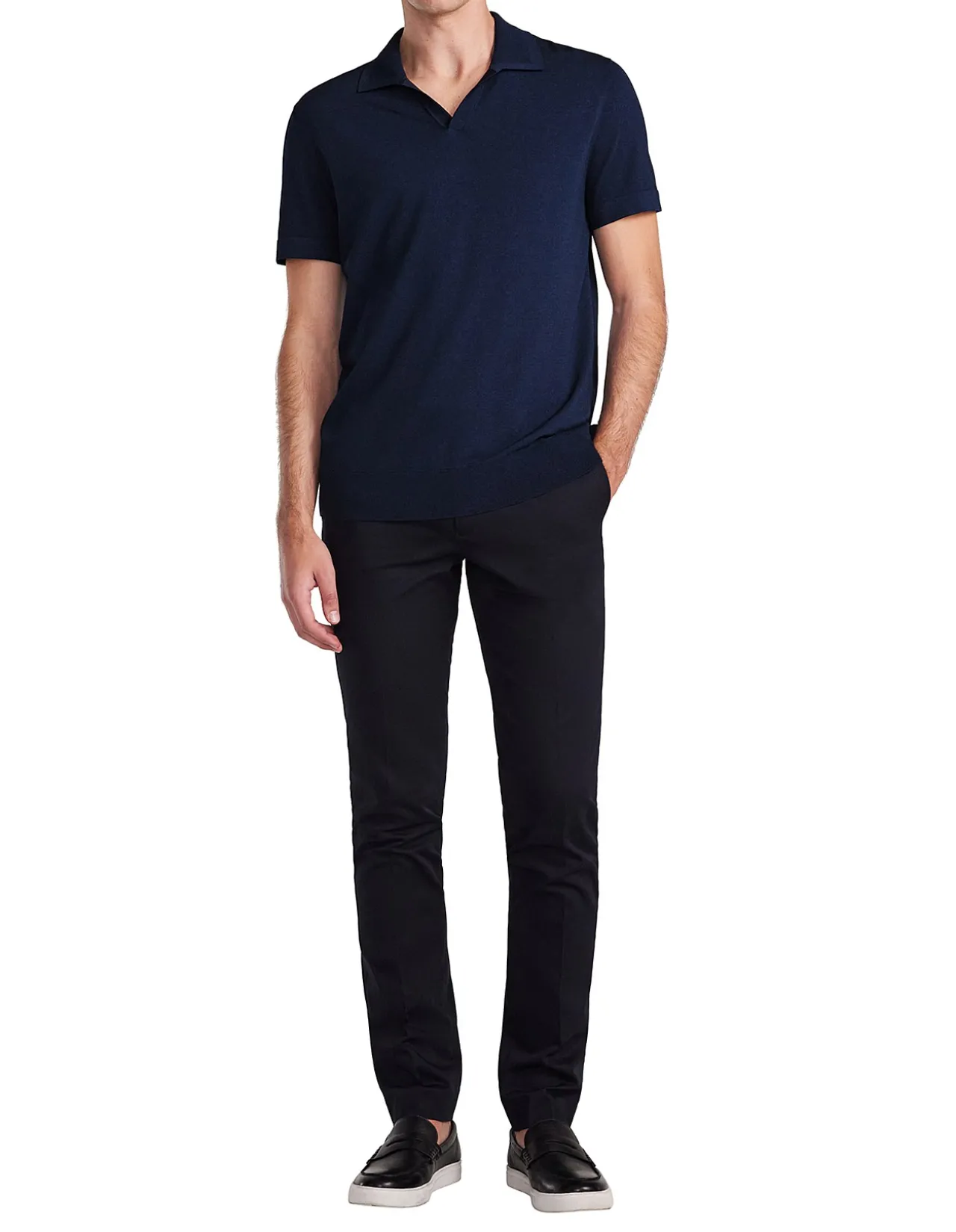 Rib Collar Tech Knit Polo
