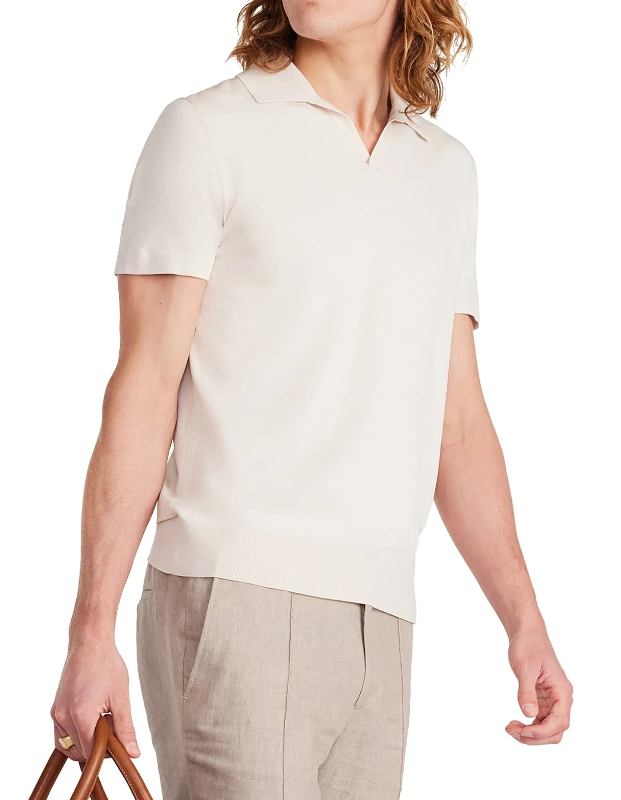 Rib Collar Tech Knit Polo