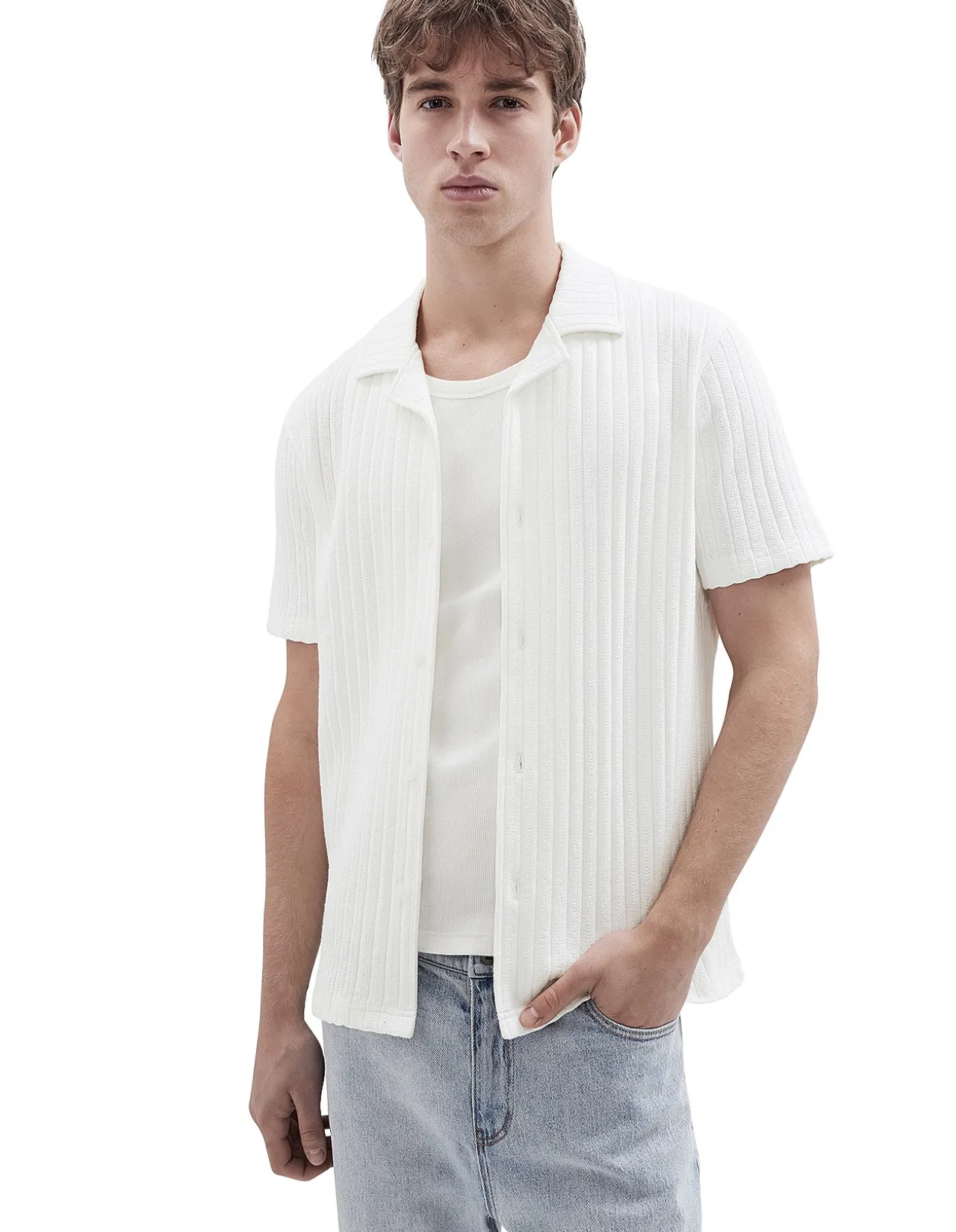 RIB STITCH BUTTON THRU