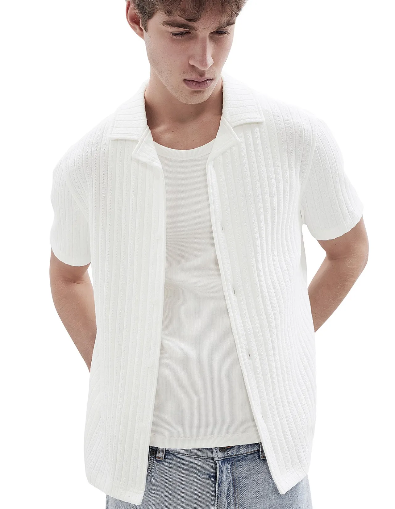 RIB STITCH BUTTON THRU