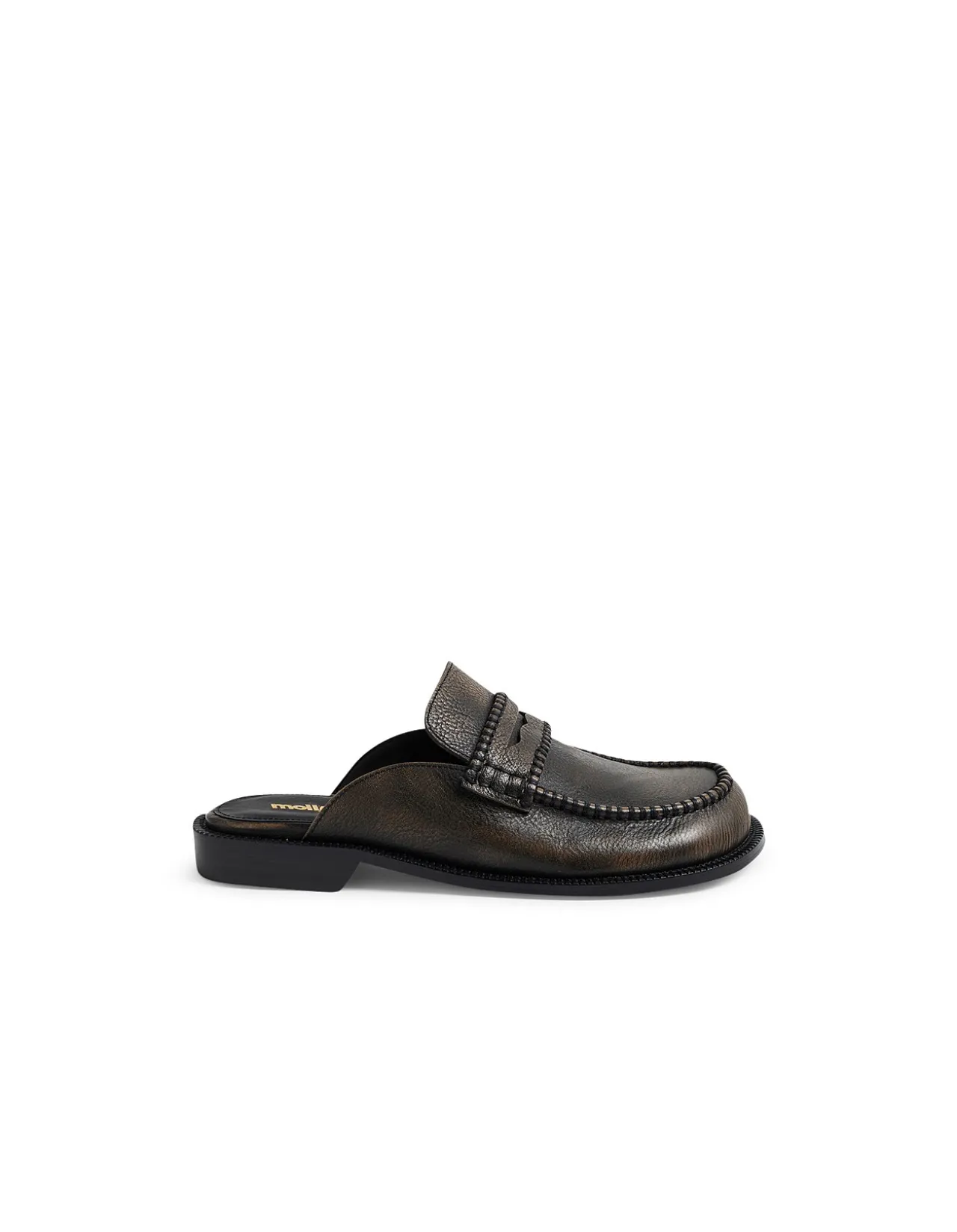 Ridge Leather Penny Loafer Mules