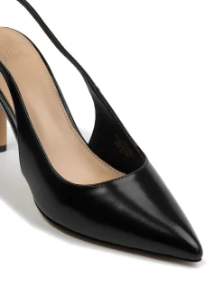 Riker Black Leather Slingback