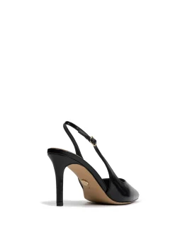Riker Black Leather Slingback